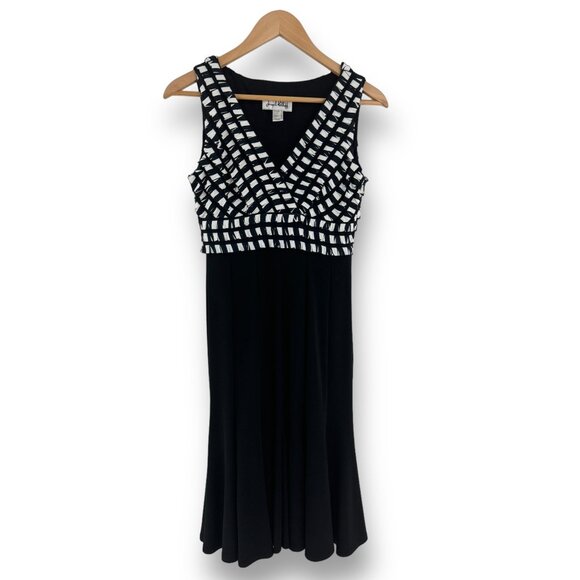 Size 4 JOSEPH RIBKOFF BLACK & WHITE FLARE DRESS Wedding Special‎ Occasion Party - Picture 5 of 6